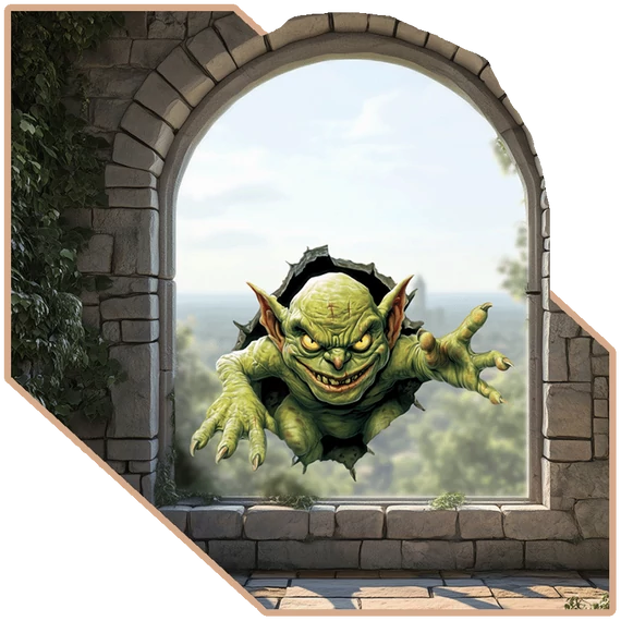Goblin Érkezik Ablakmatrica [S-méret]