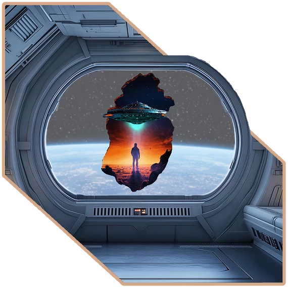 Dimenziókártya | UFO távozása Ablakmatrica [S-méret]