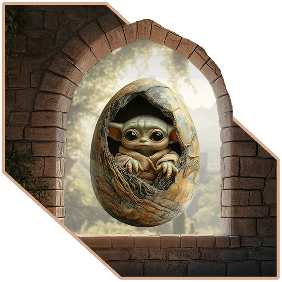 Tojásfantázia | Baby Yoda Odúja Ablakmatrica [S-méret]