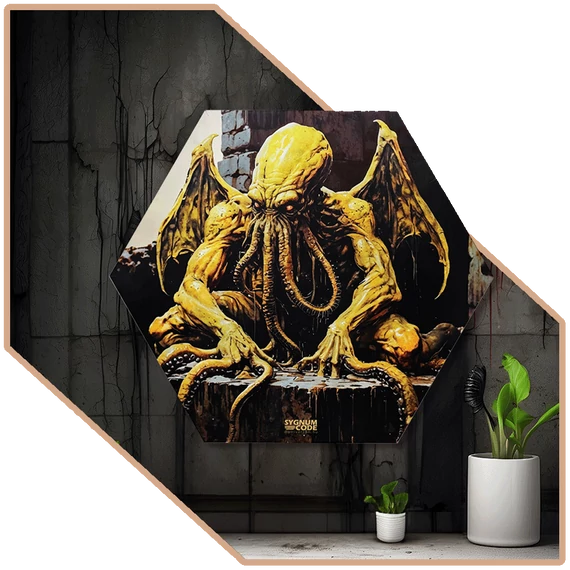 Sápadt Cthulhu Hexagon Vászonkép [S-méret]