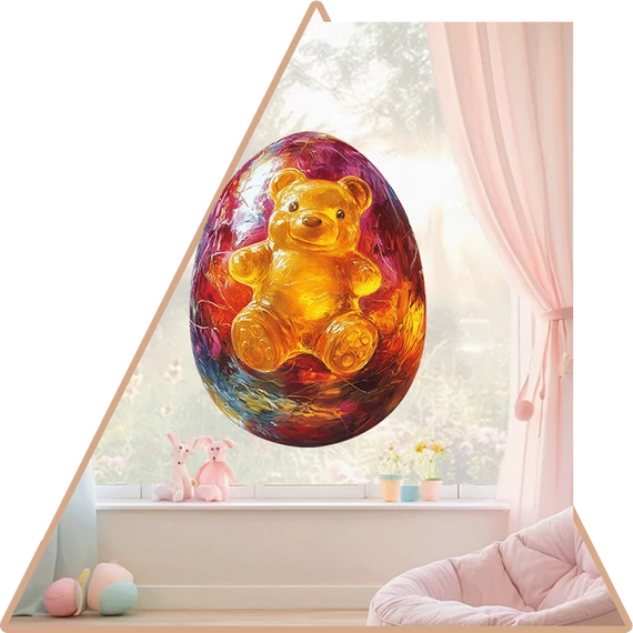 Gumimacis Húsvéti tojás Ablakmatrica - Minta 2 [S-méret]