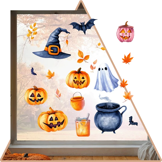 Halloweeni Varázskészlet Ablakmatrica szett [S-méret]