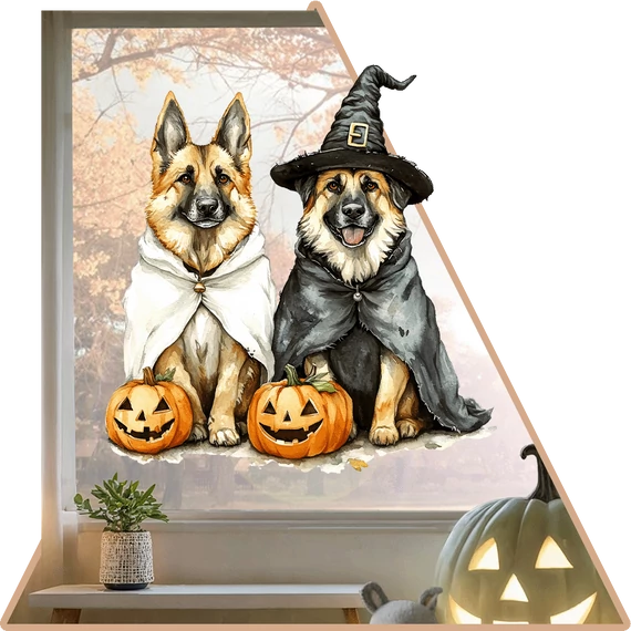 Halloween Őrség Ablakmatrica - Minta 1 [M-méret]