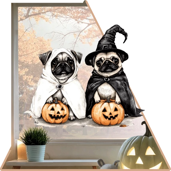 Halloween Őrség Ablakmatrica - Minta 3 [S-méret]