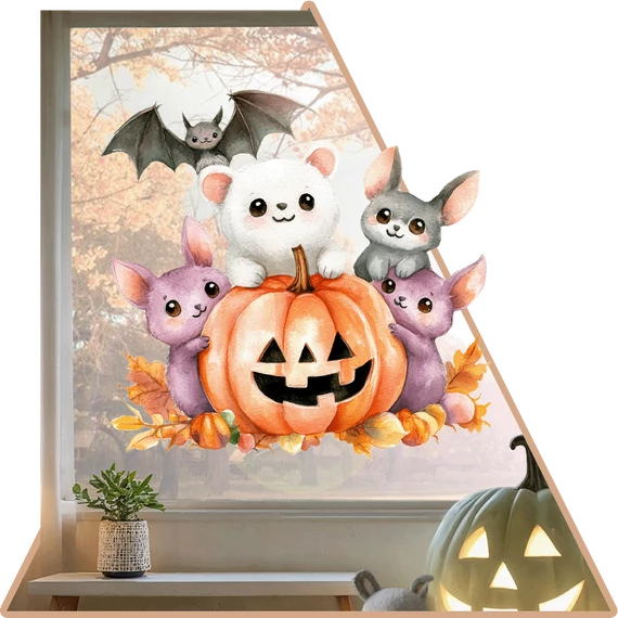 Cuki Halloween Ablakmatrica [XL-méret]