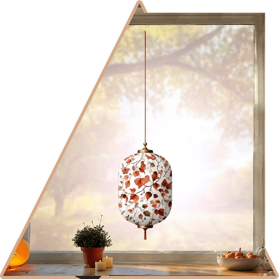 Őszi Lampion Ablakmatrica [S-méret]