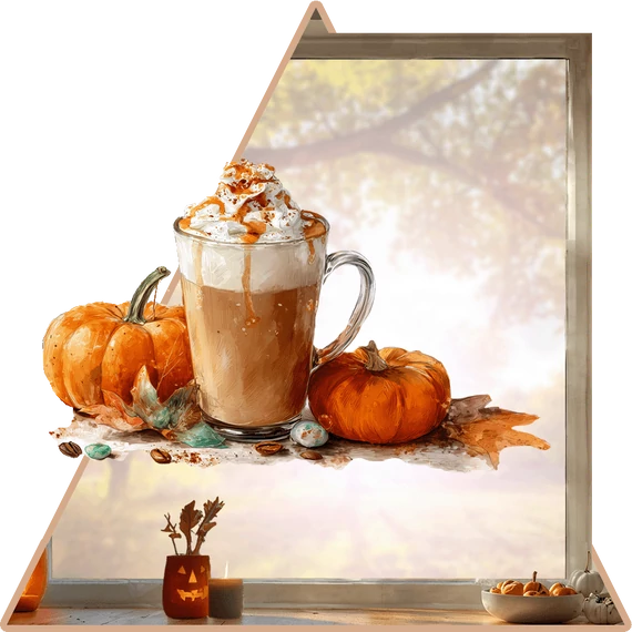 Sütőtök Latte Ablakmatrica - Minta 1 [L-méret]