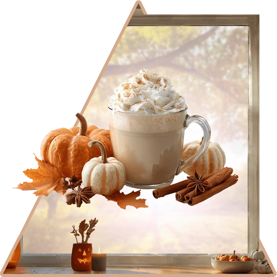 Sütőtök Latte Ablakmatrica - Minta 2 [S-méret]