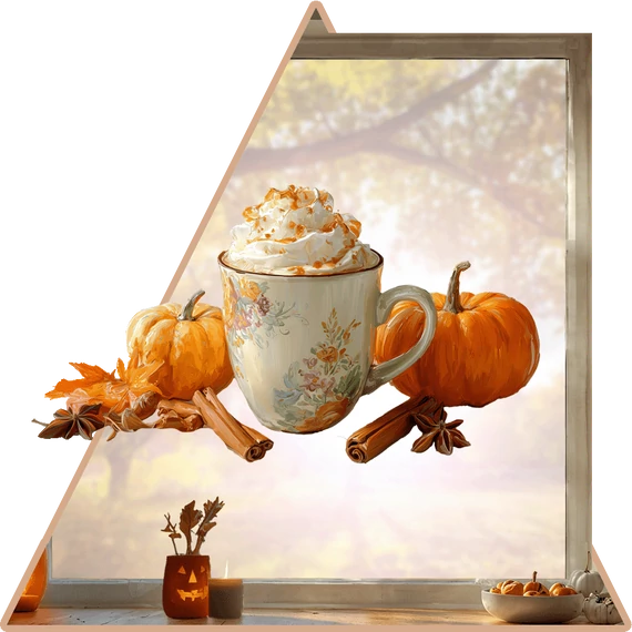 Sütőtök Latte Ablakmatrica - Minta 3 [S-méret]