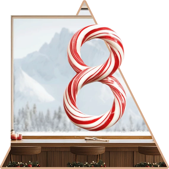 Cukorkás Adventi Ablak Ablakmatrica - Minta 8 [S-méret]