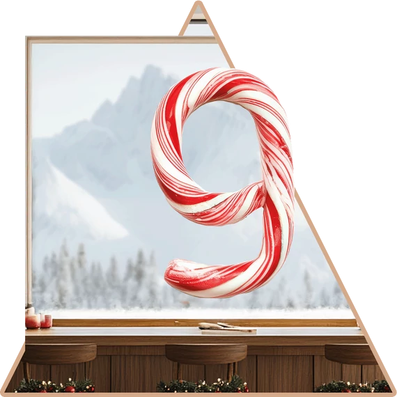 Cukorkás Adventi Ablak Ablakmatrica - Minta 9 [XL-méret]