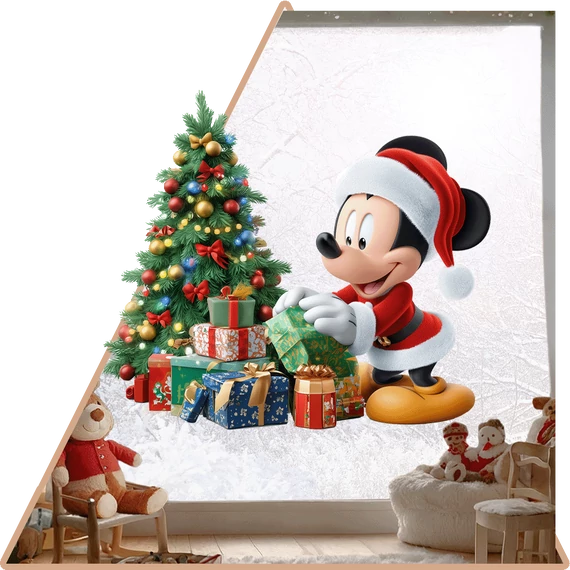 Mickey Karácsonya Ablakmatrica [S-méret]