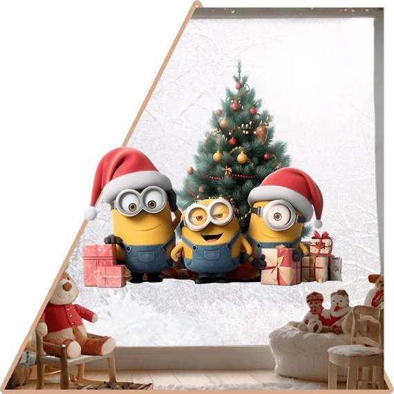 Minions Christmas Ablakmatrica - Minta 1 [S-méret]