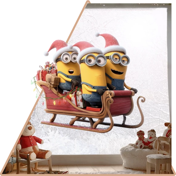 Minions Christmas Ablakmatrica - Minta 2 [L-méret]