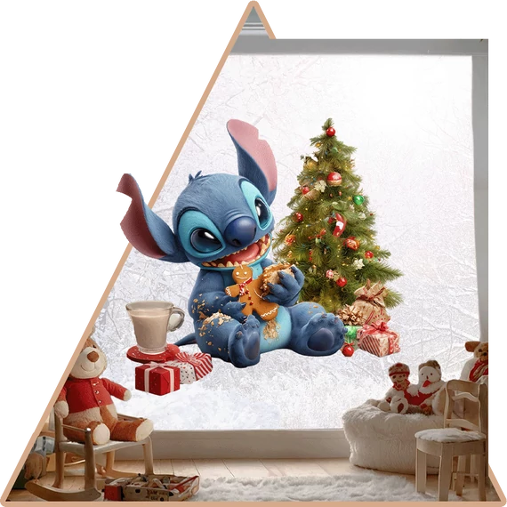 Stitch Karácsonya Ablakmatrica - Minta 1 [S-méret]