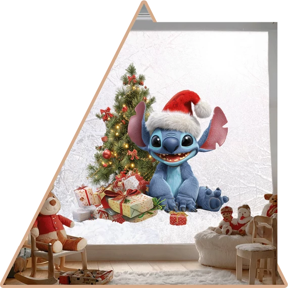Stitch Karácsonya Ablakmatrica - Minta 2 [S-méret]