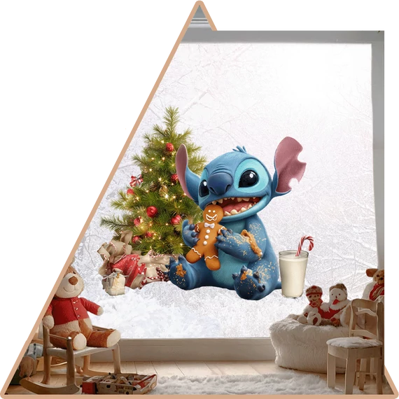 Stitch Karácsonya Ablakmatrica - Minta 3 [L-méret]