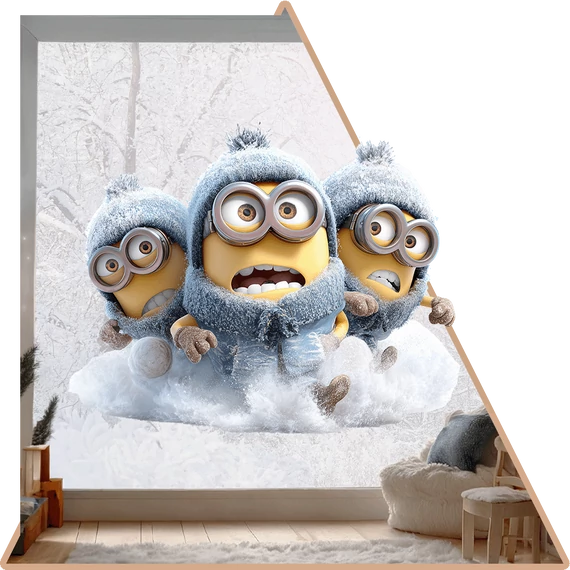 Fagyos Minions Ablakmatrica - Minta 1 [S-méret]