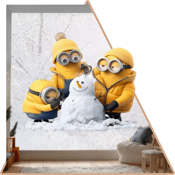 Fagyos Minions Ablakmatrica - Minta 3 [S-méret]