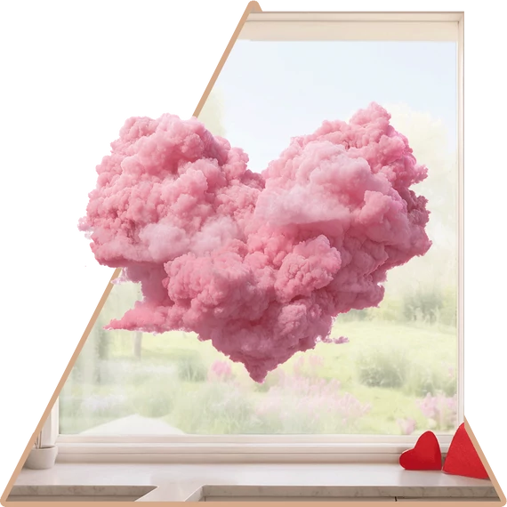 Pink Love Ablakmatrica [M-méret]