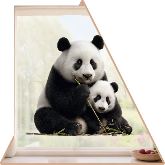 Panda Élet Ablakmatrica [S-méret]