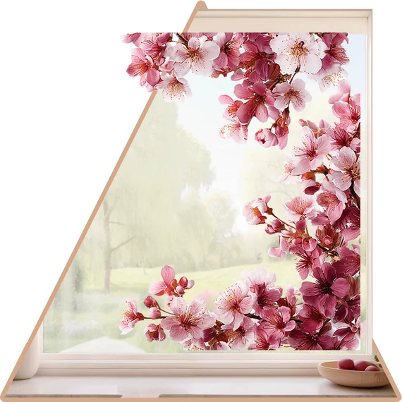 Pink Blossom Ablakmatrica [XL-méret]
