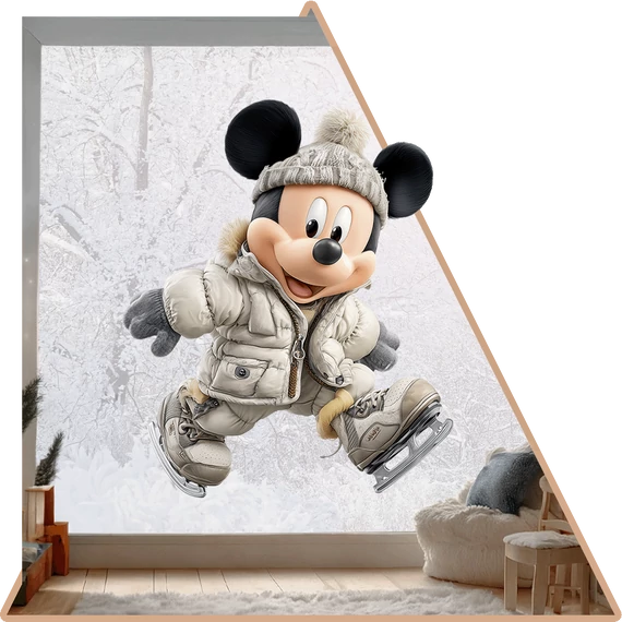 Mickey Téli Álma Ablakmatrica - Minta 2 [S-méret]