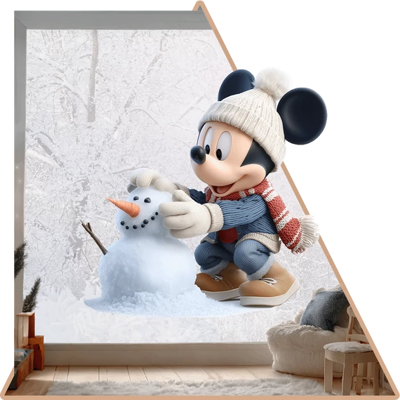 Mickey Téli Álma Ablakmatrica - Minta 3 [S-méret]