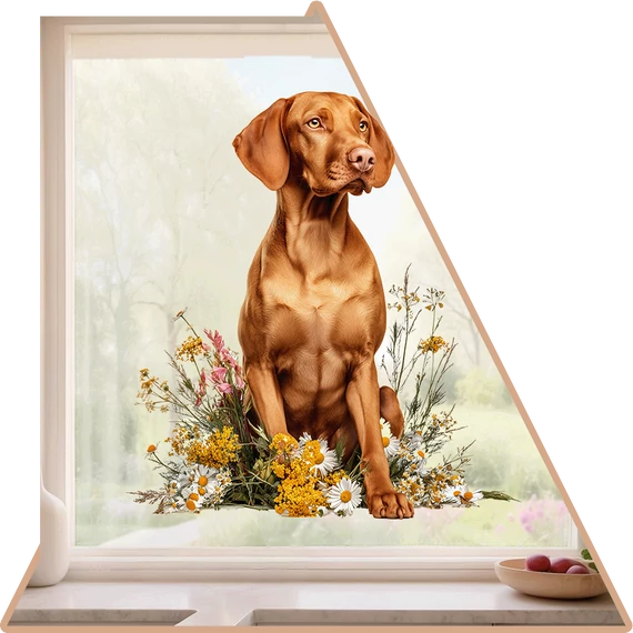 Tavaszi Vizsla Imádat Ablakmatrica - Minta 1 [S-méret]