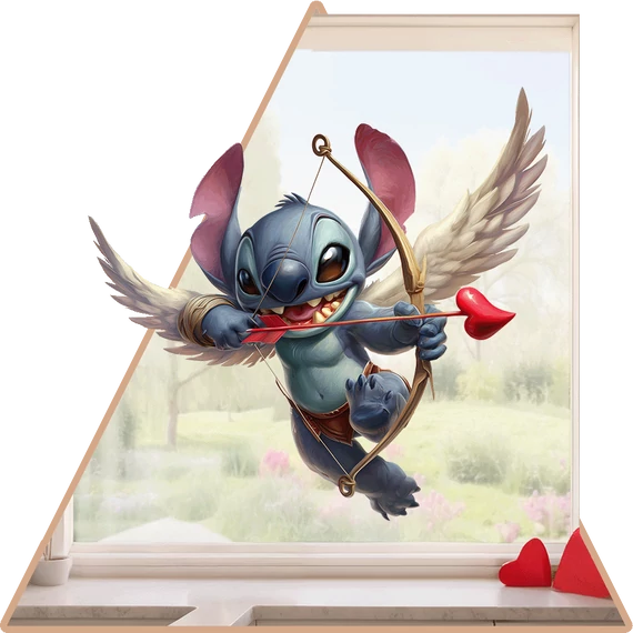 Valentin Stitch Ablakmatrica - Minta 2 [S-méret]