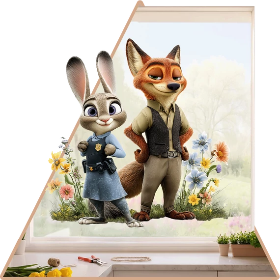 Zootropolis Tavaszi Bevetés Ablakmatrica - Minta 1 [L-méret]