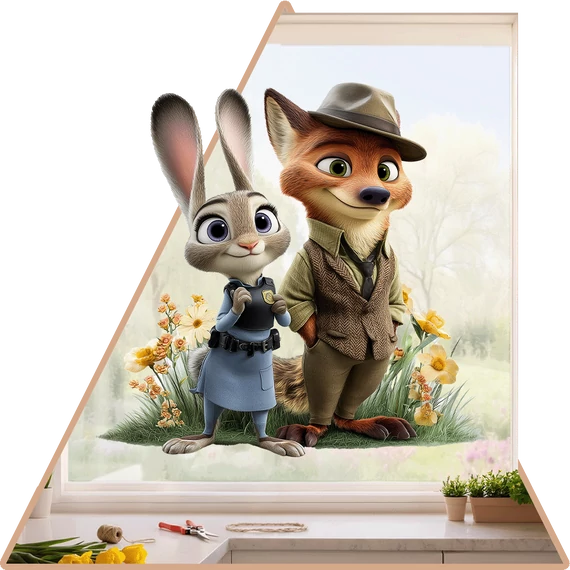 Zootropolis Tavaszi Bevetés Ablakmatrica - Minta 2 [S-méret]