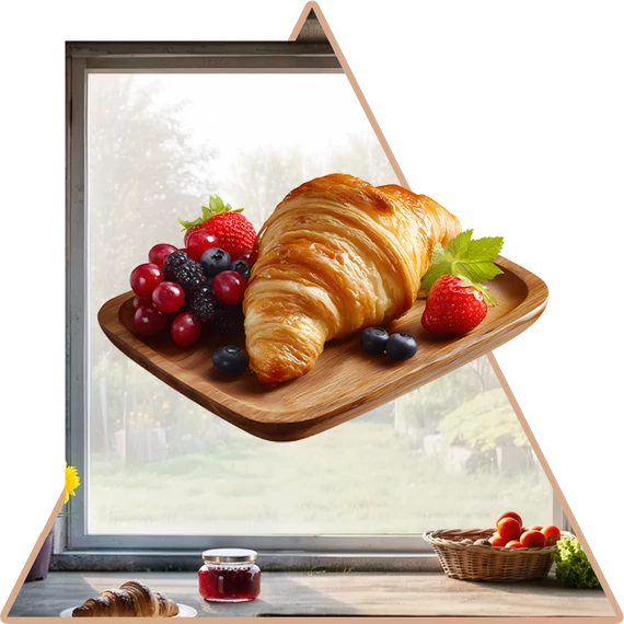 Francia Reggel Croissant Ablakmatrica - Minta 1 [S-méret]