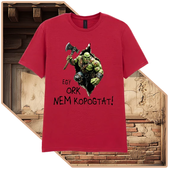 Egy Ork Nem Kér Kétszer Basic Póló (női / cseresznyepiros) [XS-méret]