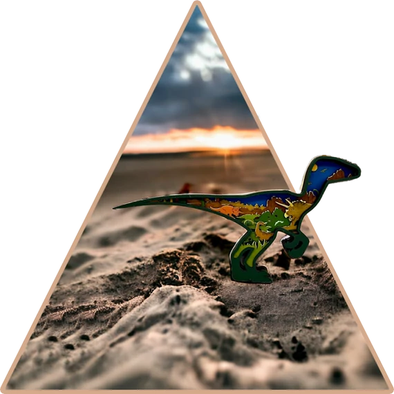 'Velociraptor Világa'  kézzel festett 3D dekoráció