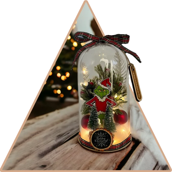 Grinch és a Karácsony LED-es Búrás Asztaldísz