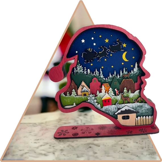 Santa Estéje Kézzel festett 3D dekoráció
