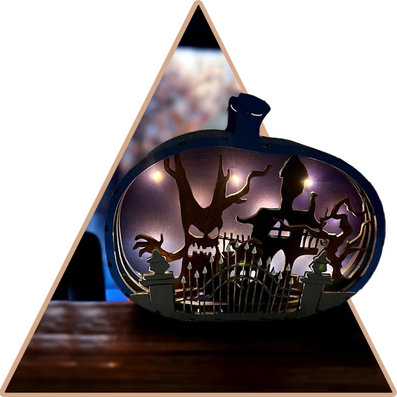 Halloweeni Éjjel 3D töklámpás