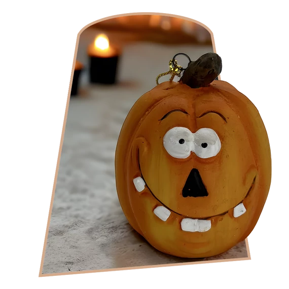 2 - Akasztós  HALLOWEEN KERÁMIA Tök figura