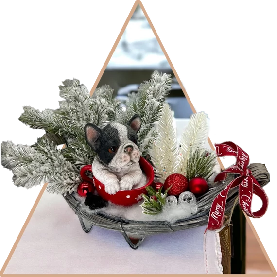 Bulldog kölyök Varázsa Asztaldísz