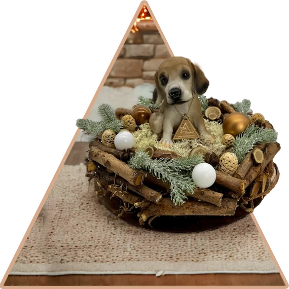 Beagle kölyök bája LED-es Ünnepi Asztaldísz