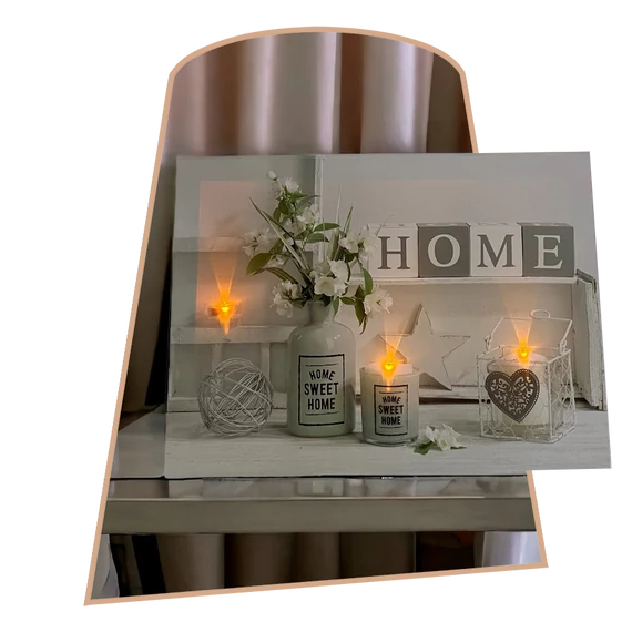 LED-es Vászonkép Sweet Home