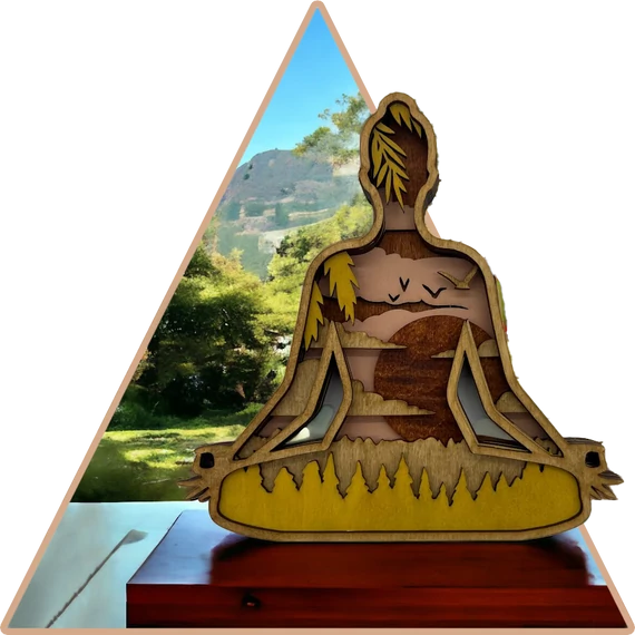'Zen Jóga (púder)'  kézzel festett 3D dekoráció