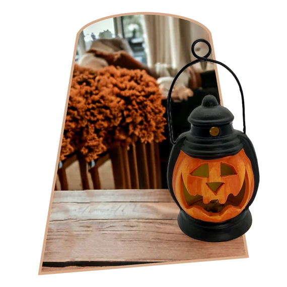 LED-es Akasztós Kerámia Halloweeni Tök