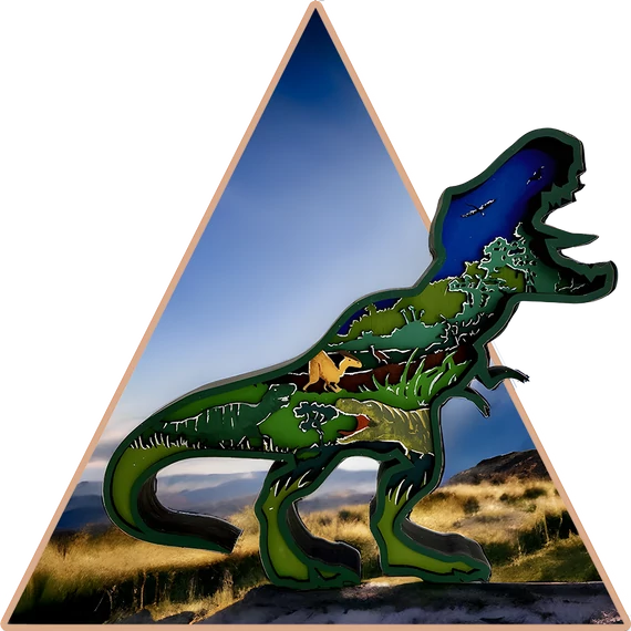 'T-rex Birodalma'  kézzel festett 3D dekoráció