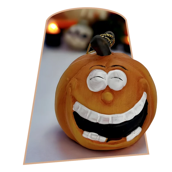 1 - Akasztós  HALLOWEEN KERÁMIA Tök figura