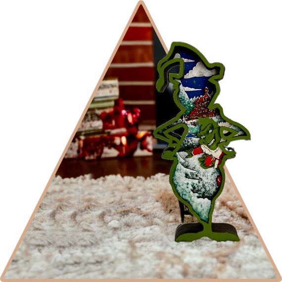 'Grinch Fondorlatai'  kézzel festett 3D dekoráció