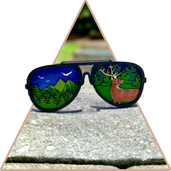 Szemüvegen Át Kézzel festett 3D dekoráció