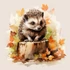 Kép 3/3 - Fall Cute Animals Ablakmatrica - Süni [S-méret]