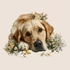 Kép 3/3 - Golden Retriever Tavasza Ablakmatrica - Minta 1 [S-méret]
